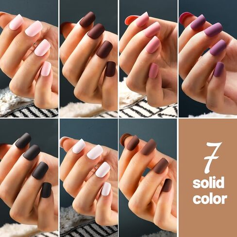 Teenitor Short Press on Nails, 312pcs French Nail Manicure Kit, False Nails with Design, French Tip Nails Extra Short Square Nails Press ons in Saudi Arabia