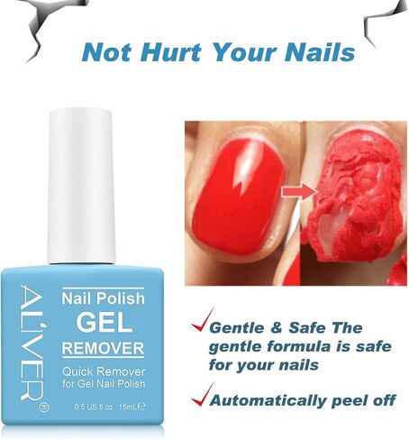 (3 عبوات) مزيل طلاء الأظافر الجل، إزالة طلاء الأظافر الجل بشكل احترافي في غضون 3-6 دقائق - سريع وسهل - لا حاجة للرقائق أو النقع أو التغليف in Kuwait