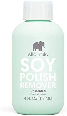 ella+mila Jojoba Nail Polish Remover Non-Acetone Non-Toxic Fingernail Polish Remover - Enriched With Jojoba oil & Vitamins (4 fl oz) in Saudi Arabia