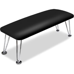 Big Arm Rest for Nails, Microfiber Leather Hand Rest for Nail Tech Salon Home Use Manicure Hand Rest Stand (Black)