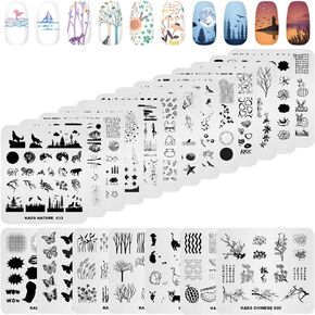 KADS 20pcs Nail Stamp Plates set Nails Art Stamping Plates Leaves Flowers Animal Nail plate Template Image Plate in Kuwait