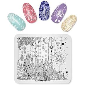 KADS Nail Stamping Plate Fashion Nail Art Stamp Template DIY Image Template Manicure Stamping Plate Stencil Tools (FASHION 007) in Kuwait