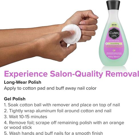 Cutex Nail Polish Remover, Nourishing Nail Care, Leaves Nails Looking Healthy, Contains Vitamins E & Apricot Oil, 6.76 Fl Oz in Saudi Arabia