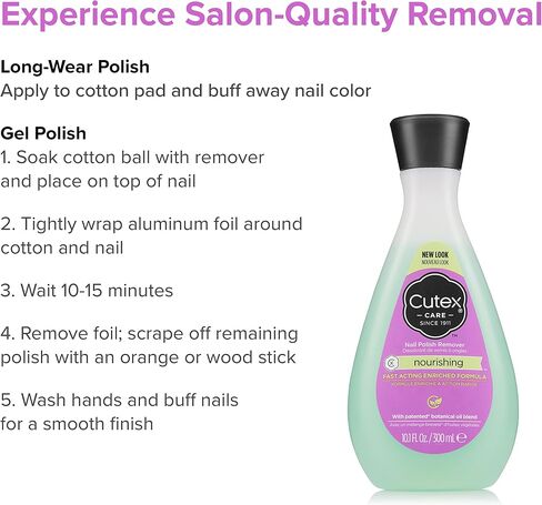 Cutex Nail Polish Remover, Nourishing Nail Care, Leaves Nails Looking Healthy, Contains Vitamins E & Apricot Oil, 6.76 Fl Oz in Saudi Arabia