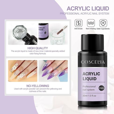 Acrylic Nail Kit for Beginners with Everything Nails Kit Acrylic Set Professional Acrylic Powder and Liquid Set Nail Rhinestones Glitter Powder Decorations Tools Nail Kit Gifts for Women DIY Salon in Saudi Arabia