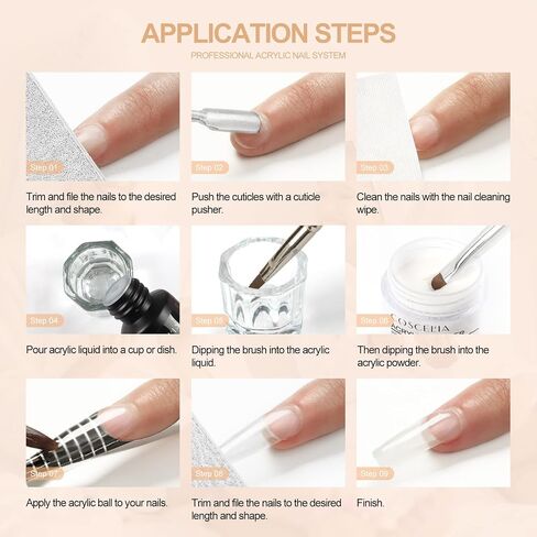 Acrylic Nail Kit for Beginners with Everything Nails Kit Acrylic Set Professional Acrylic Powder and Liquid Set Nail Rhinestones Glitter Powder Decorations Tools Nail Kit Gifts for Women DIY Salon in Saudi Arabia