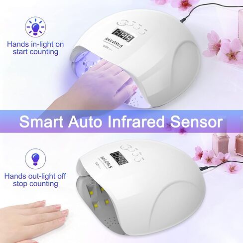 UV LED Nail Lamp, NAILGIRLS 150W Nail Dryer for Gel Nail Polish 4 Timer Setting with Automatic Sensor, UV Nail Light Curing Lamp for Home, Salon in Kuwait