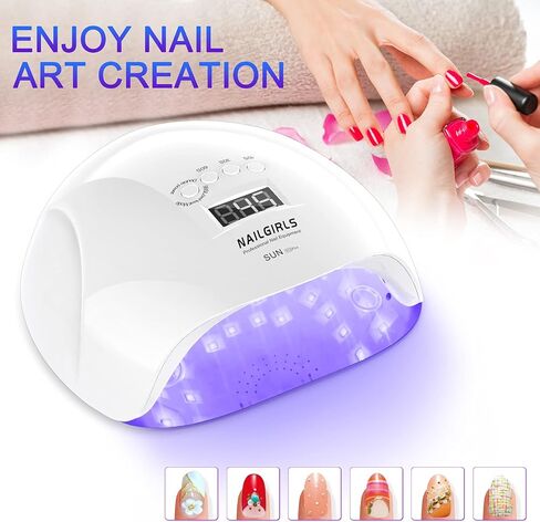 UV LED Nail Lamp, NAILGIRLS 150W Nail Dryer for Gel Nail Polish 4 Timer Setting with Automatic Sensor, UV Nail Light Curing Lamp for Home, Salon in Kuwait