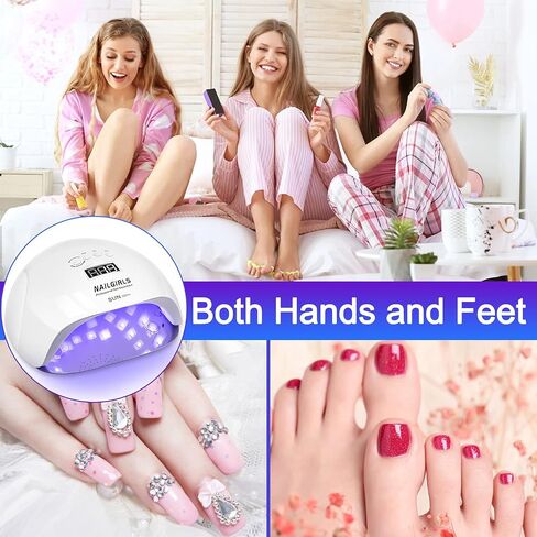 UV LED Nail Lamp, NAILGIRLS 150W Nail Dryer for Gel Nail Polish 4 Timer Setting with Automatic Sensor, UV Nail Light Curing Lamp for Home, Salon in Kuwait