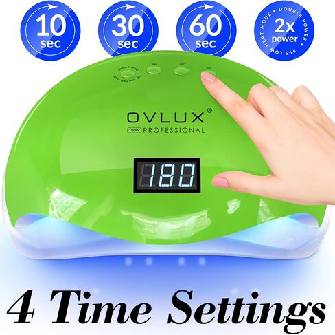 OVLUX Pro 180W UV LED Nail Lamp - Dual-Use Gel Polish Dryer with 57 Precision Bulbs, 4 Adaptive Timers, Auto-Sensor - All-in-One Mani-Pedi Solution for Salon & Home - Pink (Blushing Bride) in Saudi Arabia