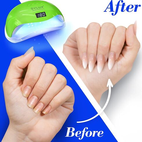 OVLUX Pro 180W UV LED Nail Lamp - Dual-Use Gel Polish Dryer with 57 Precision Bulbs, 4 Adaptive Timers, Auto-Sensor - All-in-One Mani-Pedi Solution for Salon & Home - Pink (Blushing Bride) in Saudi Arabia