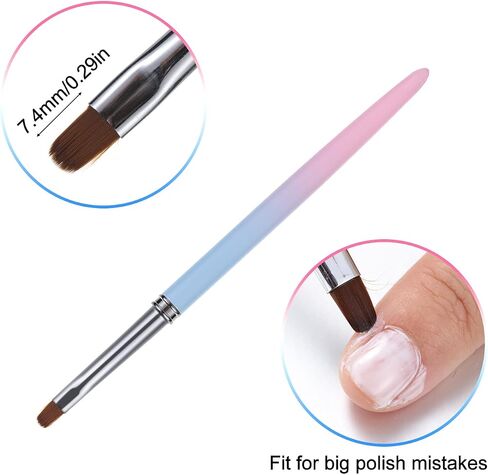 gootrades Nail Art Clean Up Brushes,Nail Brushes for Cleaning Polish Mistakes on the Cuticles, Acetone Resistant Nail Brush, Fingernail Cleaning Brushes for Nail Art and Designs (2 Pcs Round&Angled) in Kuwait