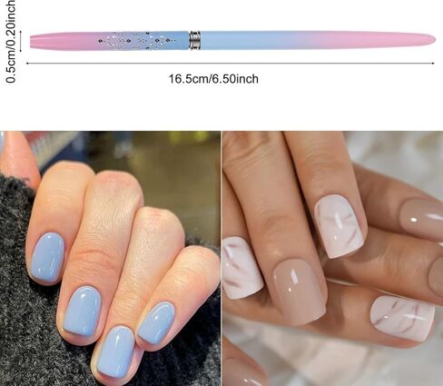 gootrades Nail Art Clean Up Brushes,Nail Brushes for Cleaning Polish Mistakes on the Cuticles, Acetone Resistant Nail Brush, Fingernail Cleaning Brushes for Nail Art and Designs (2 Pcs Round&Angled) in Kuwait