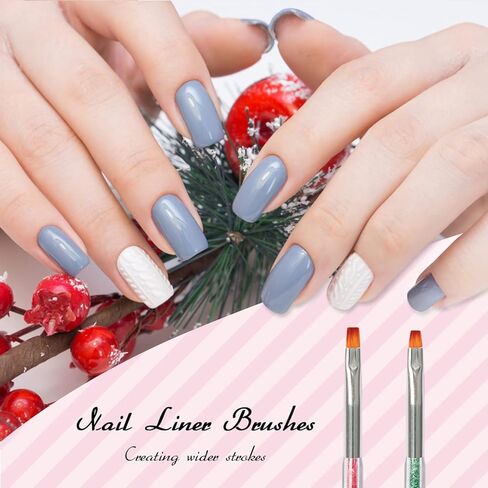 OWill Nail Art Brushes Function Nail Brush for Dotting Drawing Painting Tools Liner Design Nail Art with Glitter Handle Nail Polish Brushes in Kuwait