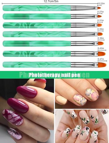 TOROKOM 19Pcs Acrylic Nail Brush Set, Nail Brushes for Nail Art Pen Nail Art Tools for Acrylic Application incl 7Pcs Gel Nail Polish Brush,6Pcs Nail Design Brush,5Pcs Dotting Pen,1Pc Nail Dust Brush in Kuwait
