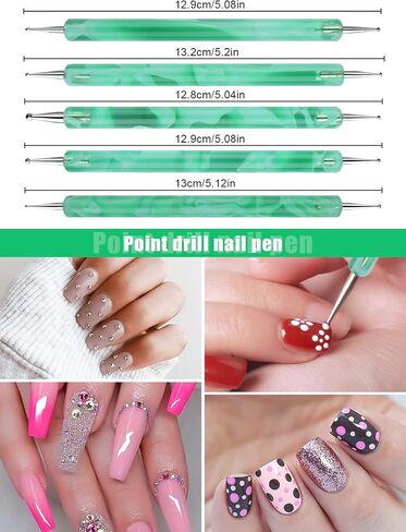 TOROKOM 19Pcs Acrylic Nail Brush Set, Nail Brushes for Nail Art Pen Nail Art Tools for Acrylic Application incl 7Pcs Gel Nail Polish Brush,6Pcs Nail Design Brush,5Pcs Dotting Pen,1Pc Nail Dust Brush in Kuwait
