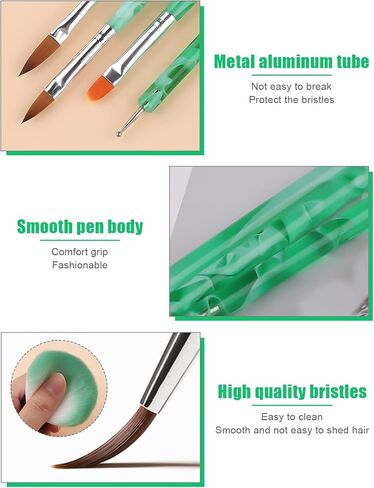 TOROKOM 19Pcs Acrylic Nail Brush Set, Nail Brushes for Nail Art Pen Nail Art Tools for Acrylic Application incl 7Pcs Gel Nail Polish Brush,6Pcs Nail Design Brush,5Pcs Dotting Pen,1Pc Nail Dust Brush in Kuwait