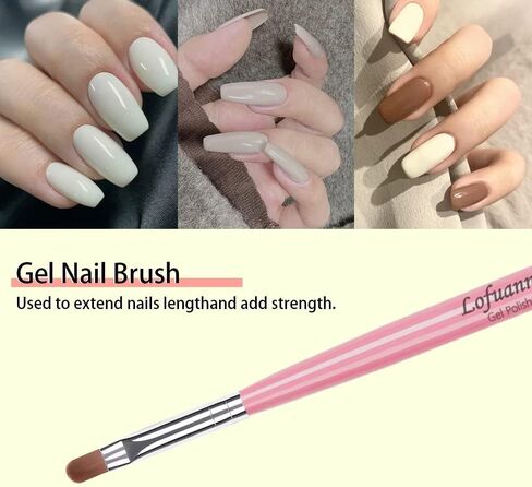 Lofuanna Nail Art Brushes Set Gel Nail Brush 7Pcs Poly Extension gel Brushes French Manicure Tools Nail Art Tips Builder Brushes Acrylic Painting Drawing Pen for Home and Professional Salon Use Sizes #2,4,6,8,10,12,14 in Saudi Arabia