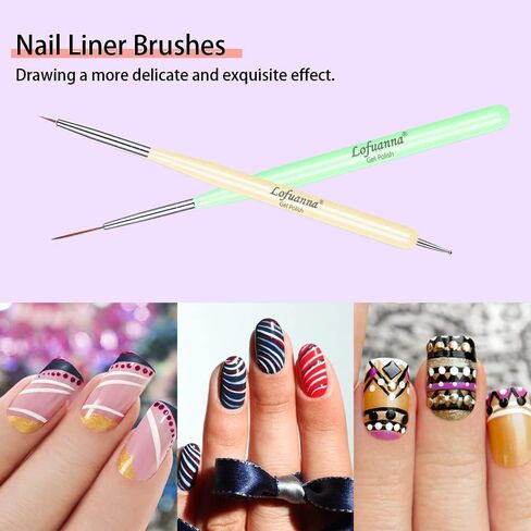 Lofuanna Nail Art Brushes Set Gel Nail Brush 7Pcs Poly Extension gel Brushes French Manicure Tools Nail Art Tips Builder Brushes Acrylic Painting Drawing Pen for Home and Professional Salon Use Sizes #2,4,6,8,10,12,14 in Saudi Arabia