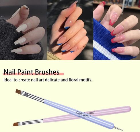 Lofuanna Nail Art Brushes Set Gel Nail Brush 7Pcs Poly Extension gel Brushes French Manicure Tools Nail Art Tips Builder Brushes Acrylic Painting Drawing Pen for Home and Professional Salon Use Sizes #2,4,6,8,10,12,14 in Saudi Arabia