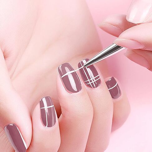 Yasterd Nail Art Liner Brushes, UV Nail Gel Polish Painting Nail Art Design Brush Pen Set for Long Lines, Short Strokes, Details, Blending, Elongated Lines Sizes 5/7/9/11/20/25mm Crystal Handle 6Pcs in Saudi Arabia