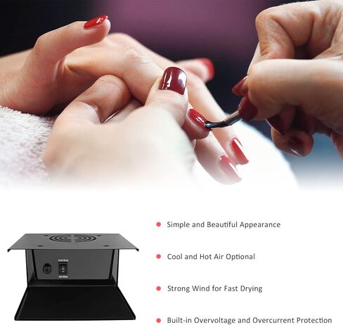 WOWOHI Nail Dryer for Regular Polish, 300W Nail Fan Dryer Blower with Hot and Cool Air, Professional Nail Art Drying Fan for Manicure Salon and Daily Home Use in Saudi Arabia
