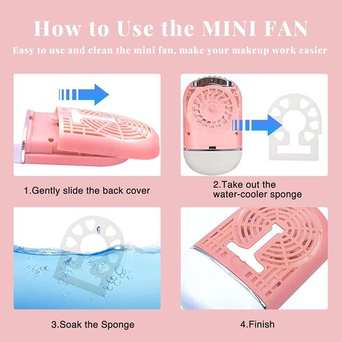 GreenLife® USB Rechargeable Portable Mini Fan Cooling Fan Bladeless Handheld Eyelash dryer Mini Handheld Fan Air Conditioning Blower for Eyelash Extension (Blue) in Kuwait