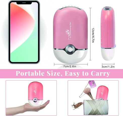 GreenLife® USB Rechargeable Portable Mini Fan Cooling Fan Bladeless Handheld Eyelash dryer Mini Handheld Fan Air Conditioning Blower for Eyelash Extension (Blue) in Kuwait