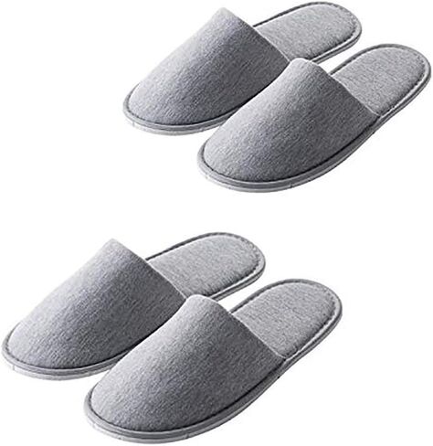 Rocutus 2 Pair Disposable Slippers,Disposable Slippers Bulk Guest Slippers,Travel Portable Polyester-cotton Slippers Home Interior Slippers Hotel Special Anti-skid Shoes Cotton Trailer in Kuwait