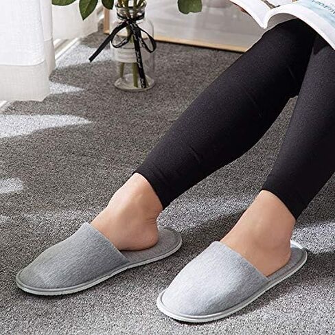 Rocutus 2 Pair Disposable Slippers,Disposable Slippers Bulk Guest Slippers,Travel Portable Polyester-cotton Slippers Home Interior Slippers Hotel Special Anti-skid Shoes Cotton Trailer in Kuwait