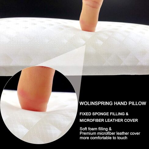 Nail Arm Rest, Hand Rest for Nail Microfiber Soft Leather Manicure Nail Rest with Non-Slip, WOLINSPRING Professional Hand Pillow Cushion Table Desk Station for Nail Techs Use (White) in Kuwait