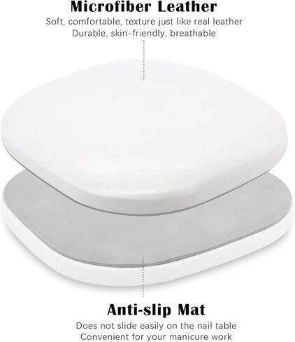 Elbow Rest for Nail Tech, Soft Elbow Nail Arm Rest Microfiber Leather Elbow Nail Hand Rest Cushion Non-Slip, Black in Kuwait