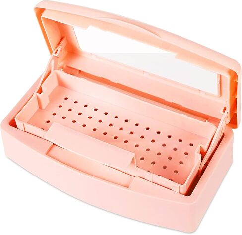 Gusnilo Nail Tool Sterilizer Box Plastic Disinfectant Container Barbicide Disinfectant Tray for Nail Tools, Tweezers, Hair Salon, Spa and Trimmer Manicure Equipment (Clear Lid, black) in Saudi Arabia