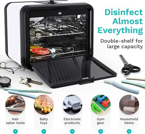 صندوق مطهر بالأشعة فوق البنفسجية كبير من ENNVA - صندوق معقم بالأشعة فوق البنفسجية البسيط - صندوق مطهر بالأشعة فوق البنفسجية بسعة كبيرة - خزانة تطهير بالأشعة فوق البنفسجية لتعقيم الهاتف والألعاب والمناشف وأداة صالون الأظافر in Kuwait