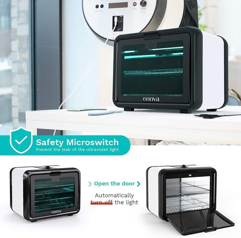 صندوق مطهر بالأشعة فوق البنفسجية كبير من ENNVA - صندوق معقم بالأشعة فوق البنفسجية البسيط - صندوق مطهر بالأشعة فوق البنفسجية بسعة كبيرة - خزانة تطهير بالأشعة فوق البنفسجية لتعقيم الهاتف والألعاب والمناشف وأداة صالون الأظافر in Kuwait