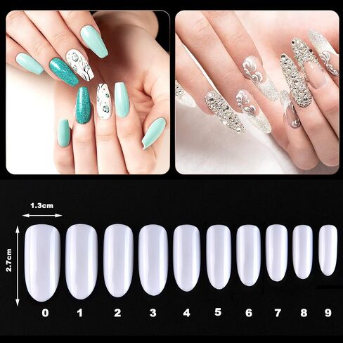 Nail Art Training Practice Hand Bendable Silicone Fake Hand and 500 Pieces White False Nails for Nail Art Training Display (Transparent Nails) in Saudi Arabia