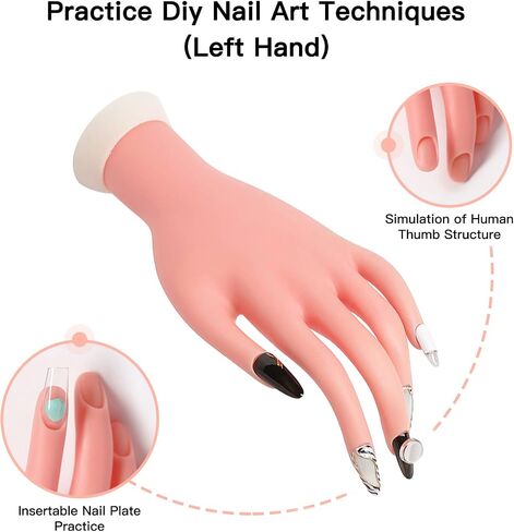 AORAEM Practice Fake Training Foot Flexible Movable Soft Silicone Fake Foot Tool for Nails Tips Art Training Display（1 Pair） in Saudi Arabia
