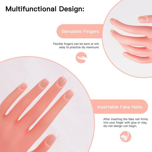 AORAEM Practice Fake Training Foot Flexible Movable Soft Silicone Fake Foot Tool for Nails Tips Art Training Display（1 Pair） in Saudi Arabia