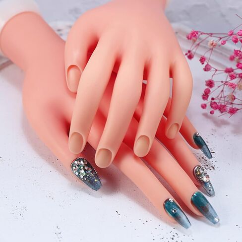 AORAEM Practice Fake Training Foot Flexible Movable Soft Silicone Fake Foot Tool for Nails Tips Art Training Display（1 Pair） in Saudi Arabia