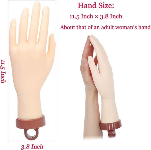 ممارسة يد الأظافر، يد تدريب للأظافر الأكريليك، يد وهمية لتدريب الأظافر، يد عارضة أزياء مرنة قابلة للانحناء، قطعة واحدة من يد تدريب الأظافر الاحترافية in Kuwait