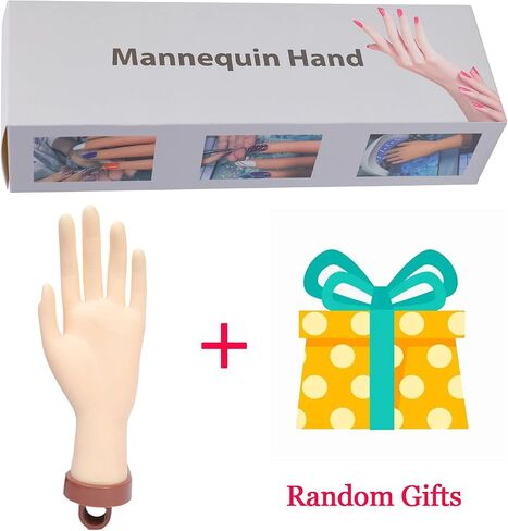 ممارسة يد الأظافر، يد تدريب للأظافر الأكريليك، يد وهمية لتدريب الأظافر، يد عارضة أزياء مرنة قابلة للانحناء، قطعة واحدة من يد تدريب الأظافر الاحترافية in Kuwait