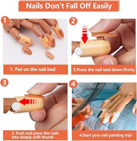 ترقية الأظافر لا تسقط بسهولة تدريب تدريب الأظافر، عرض الأظافر، عرض الأظافر، أيدي زائفة مرنة متحركة لتقليم الأظافر، أفضل أداة ممارسة طباعة مانيكير DIY in Kuwait
