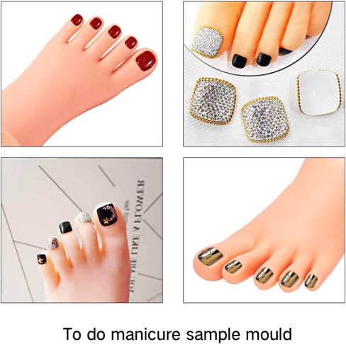 AORAEM Practice Fake Foot Flexible Movable Soft Silicone Fake Foot Tool for Nails Training Display in Saudi Arabia