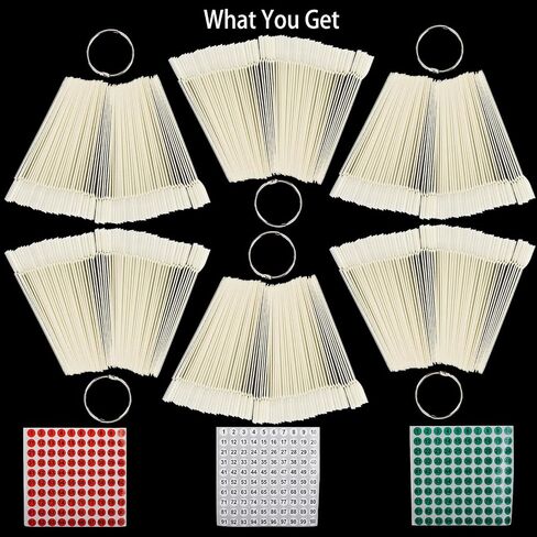 300 Pcs Nail Swatch Sticks with Number Stickers, Black Fan-shaped Nail Polish Color Sample Sticks Display, Practice Nails Sticks with Ring for Board Home DIY in Saudi Arabia