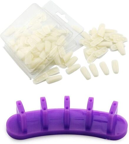 KADS 1set Dismountable Practice Removable Nail Training Holder + 100pcs Practice Nail Tips Salon Manicure Nail Art Beauty Tools in Saudi Arabia