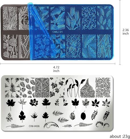 AddFavor Nail Stamper Kit 6pcs Nail Stamping Plate Flower Butterfly Fish Shell Leaves Geometry Image Template Stamper Plate with Clear Silicone Nail Stamper and Scraper Manicure Stencils Tools in Saudi Arabia