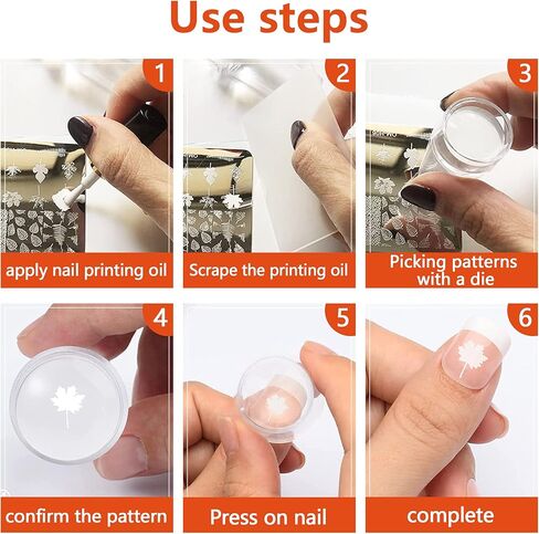 AddFavor Nail Stamper Kit 6pcs Nail Stamping Plate Flower Butterfly Fish Shell Leaves Geometry Image Template Stamper Plate with Clear Silicone Nail Stamper and Scraper Manicure Stencils Tools in Saudi Arabia