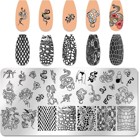 DANNEASY 6 Pieces Independence Day Nail Stamping Plate 4th of July Nails Design Nail Stamps Nail Stencils Stamping Plates for Nails Manicure Template Nail Art Tools DIY Nails Accessories in Kuwait