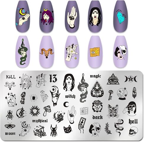 DANNEASY 6 Pieces Independence Day Nail Stamping Plate 4th of July Nails Design Nail Stamps Nail Stencils Stamping Plates for Nails Manicure Template Nail Art Tools DIY Nails Accessories in Kuwait