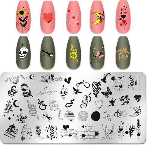 DANNEASY 6 Pieces Independence Day Nail Stamping Plate 4th of July Nails Design Nail Stamps Nail Stencils Stamping Plates for Nails Manicure Template Nail Art Tools DIY Nails Accessories in Kuwait